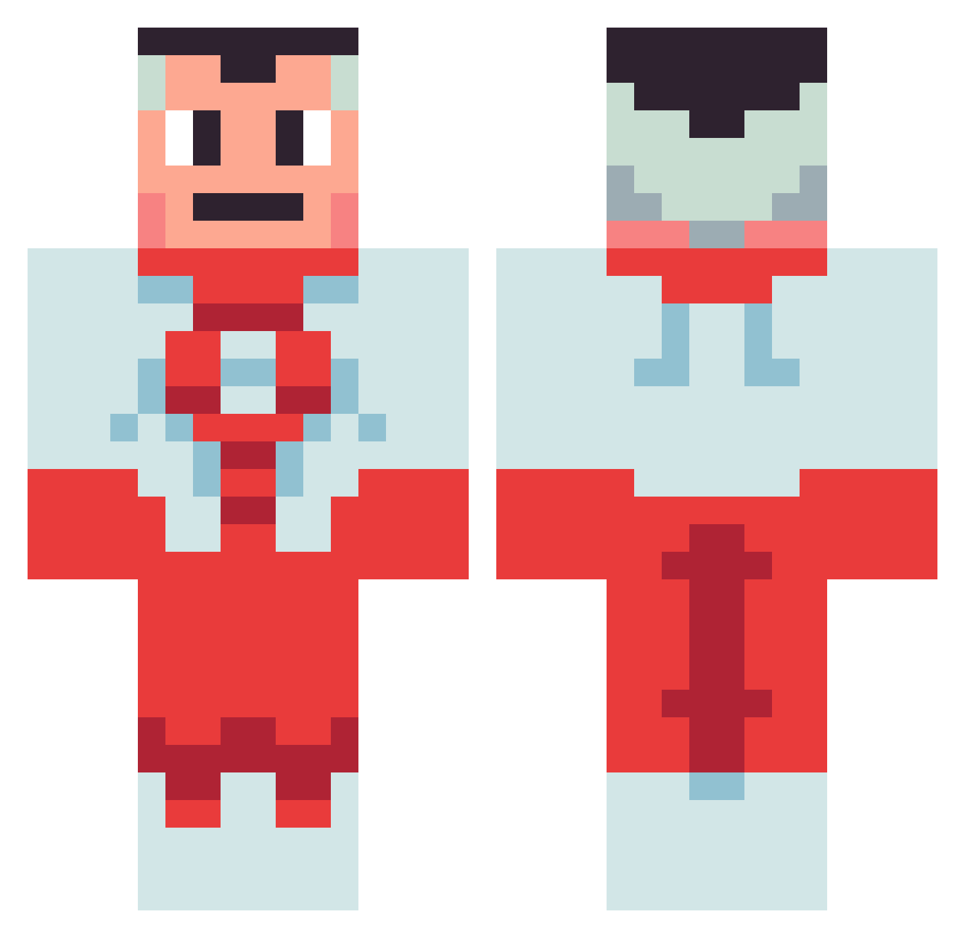 Blizzard420692 Minecraft skin, front and back view