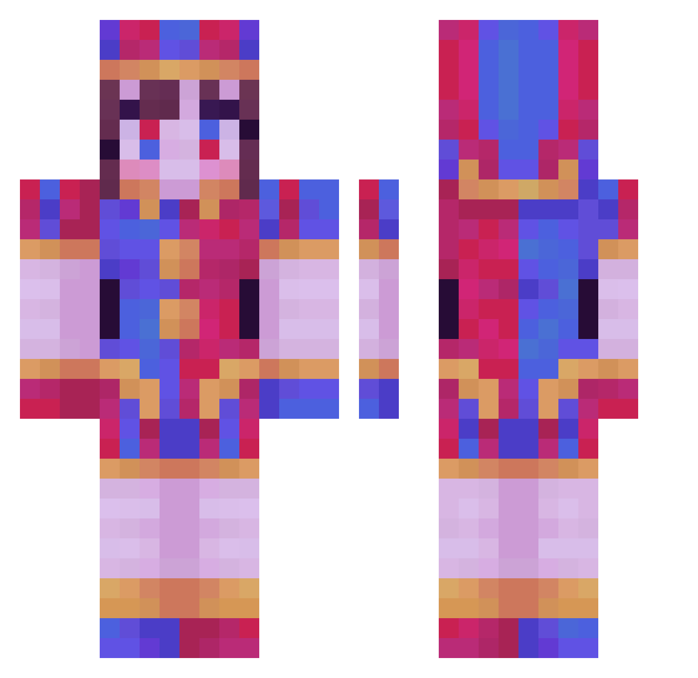Careful211 Minecraft skin, front and back view