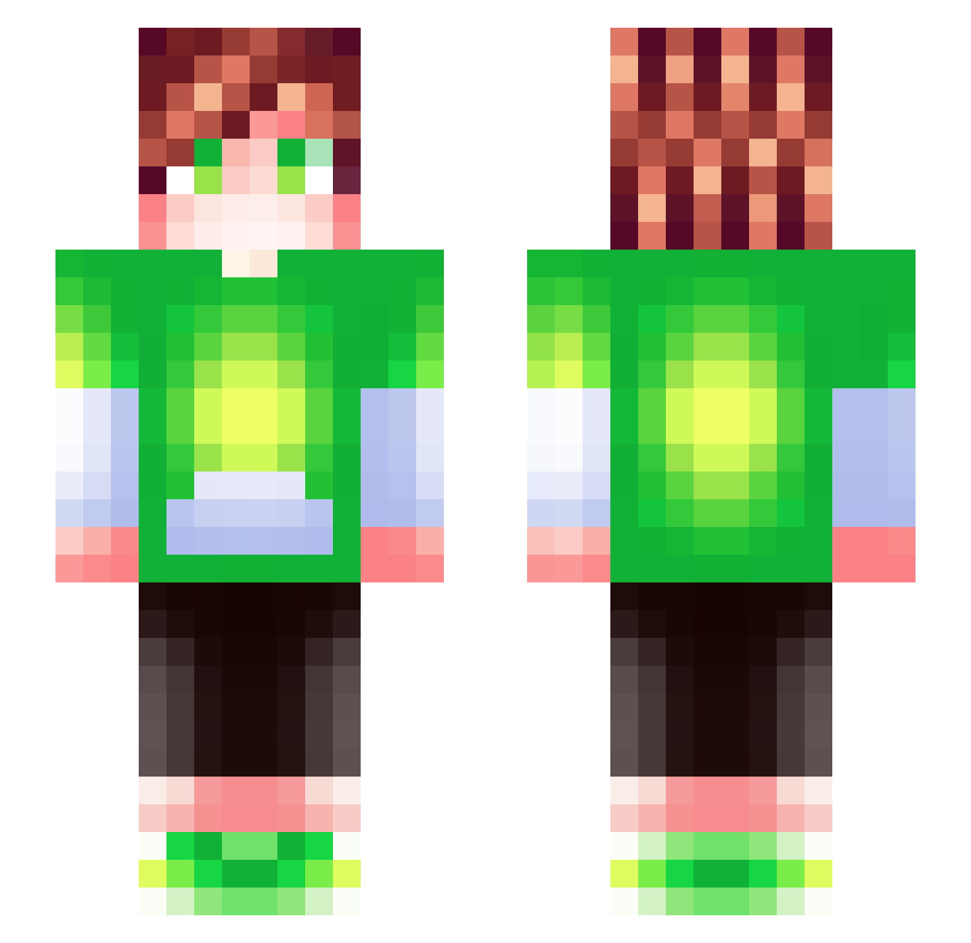 Atero1t Minecraft skin, front and back view