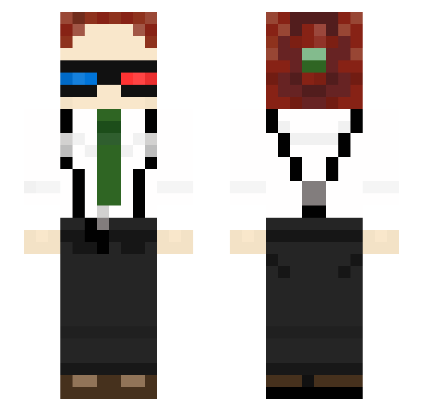 Chloris Minecraft skin, front and back view