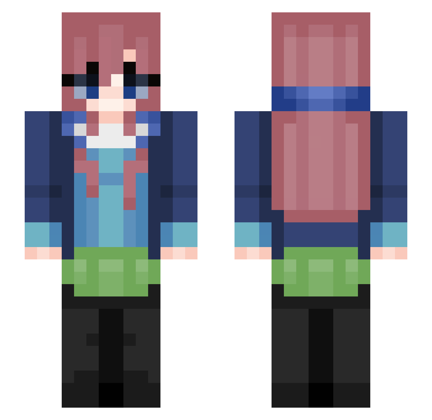bmacon Minecraft skin, front and back view