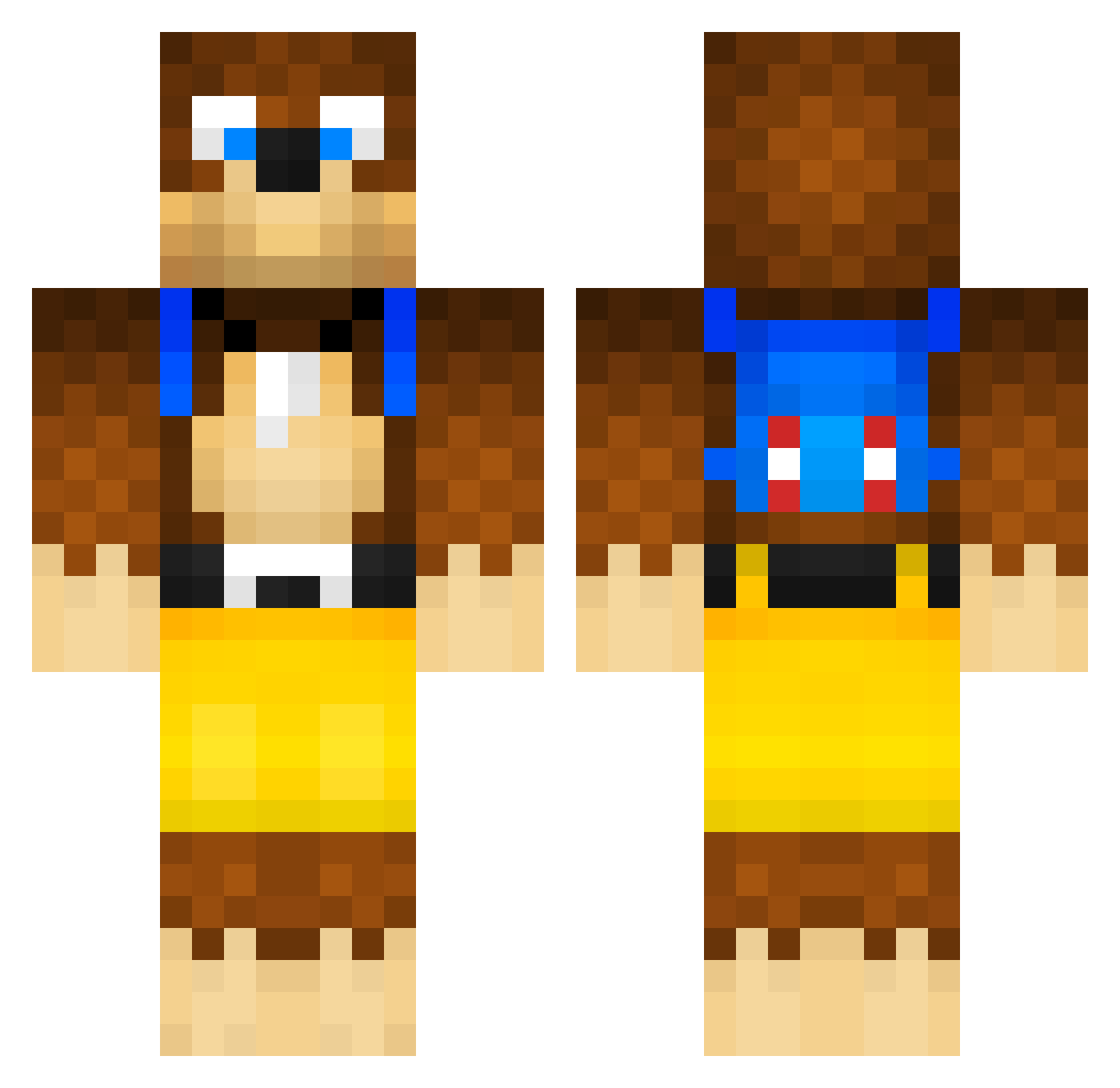 superwill64 Minecraft skin, front and back view