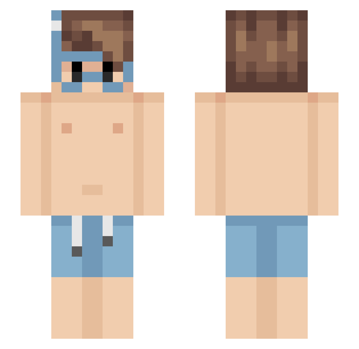 Sekoe Minecraft skin, front and back view