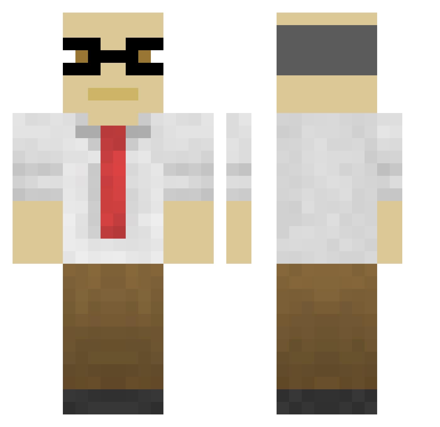 The_Pr0fess0r Minecraft skin, front and back view