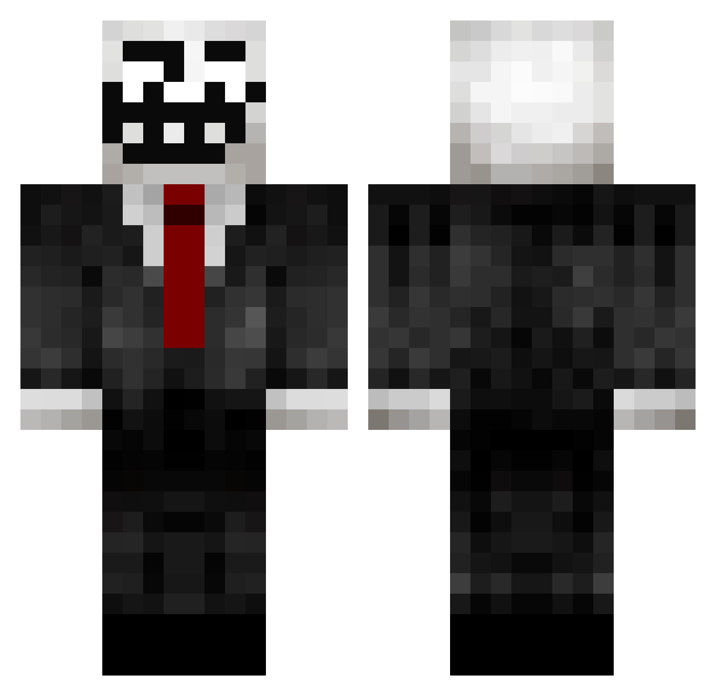 NoFaceSenpaii Minecraft skin, front and back view