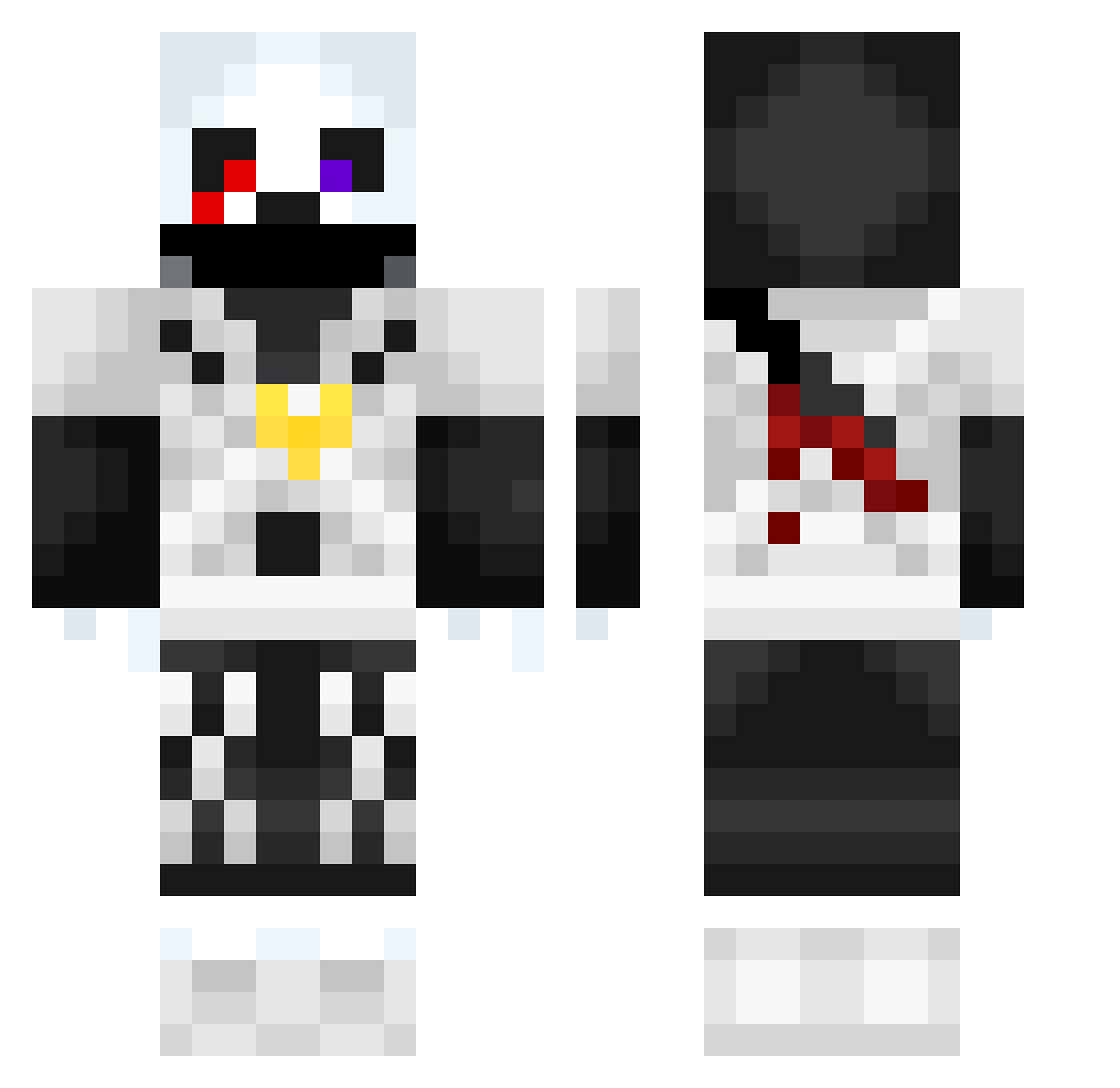PuzzleOver Minecraft skin, front and back view