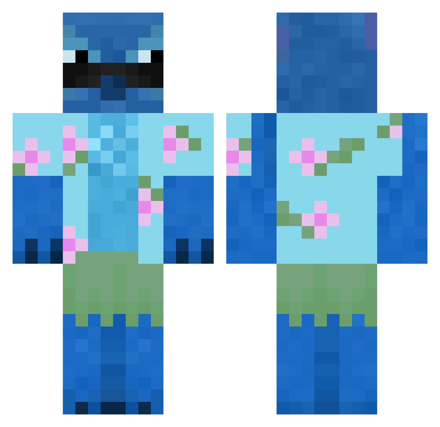 TimoBladethe3 Minecraft skin, front and back view
