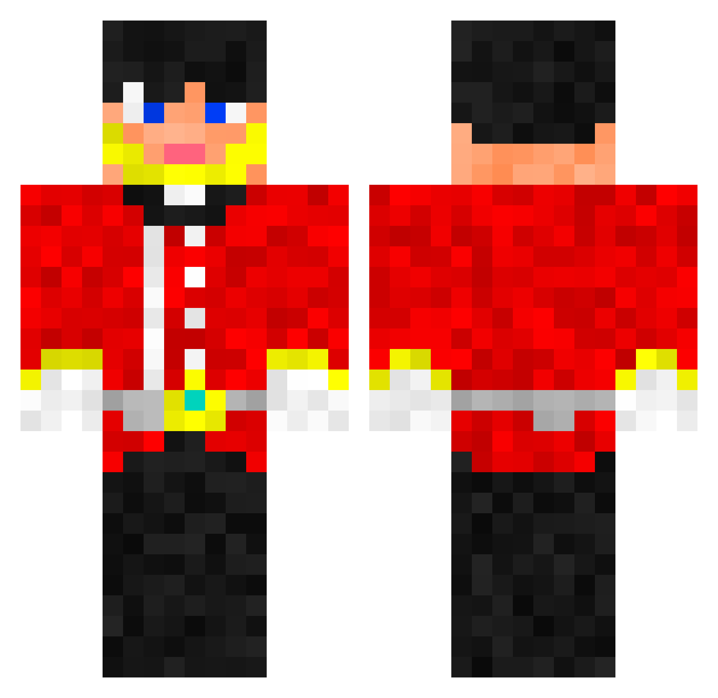 AymericBG Minecraft skin, front and back view