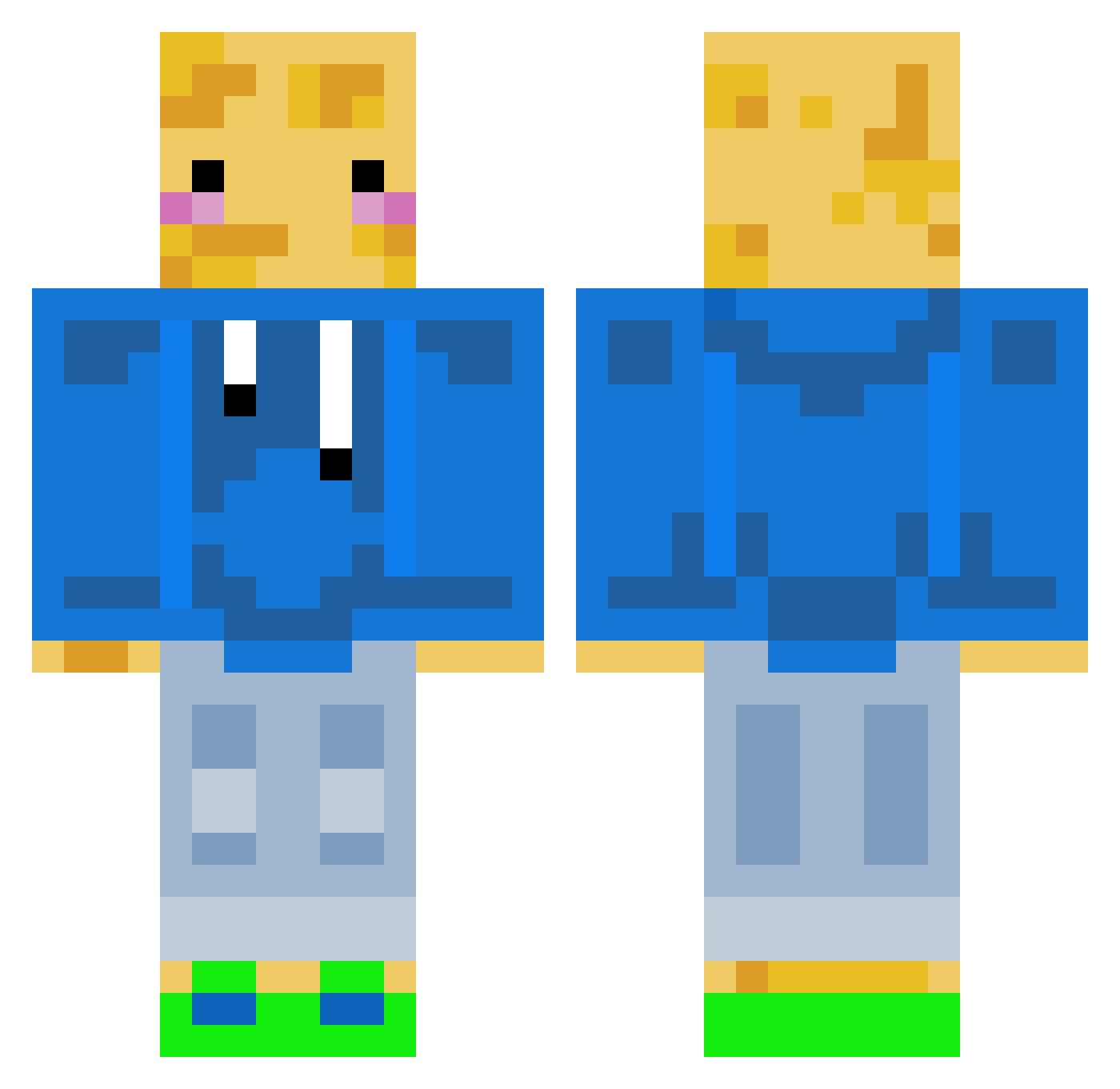 Truud Minecraft skin, front and back view