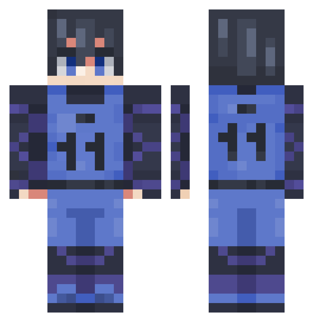 ZamrznutiKrokodi Minecraft skin, front and back view