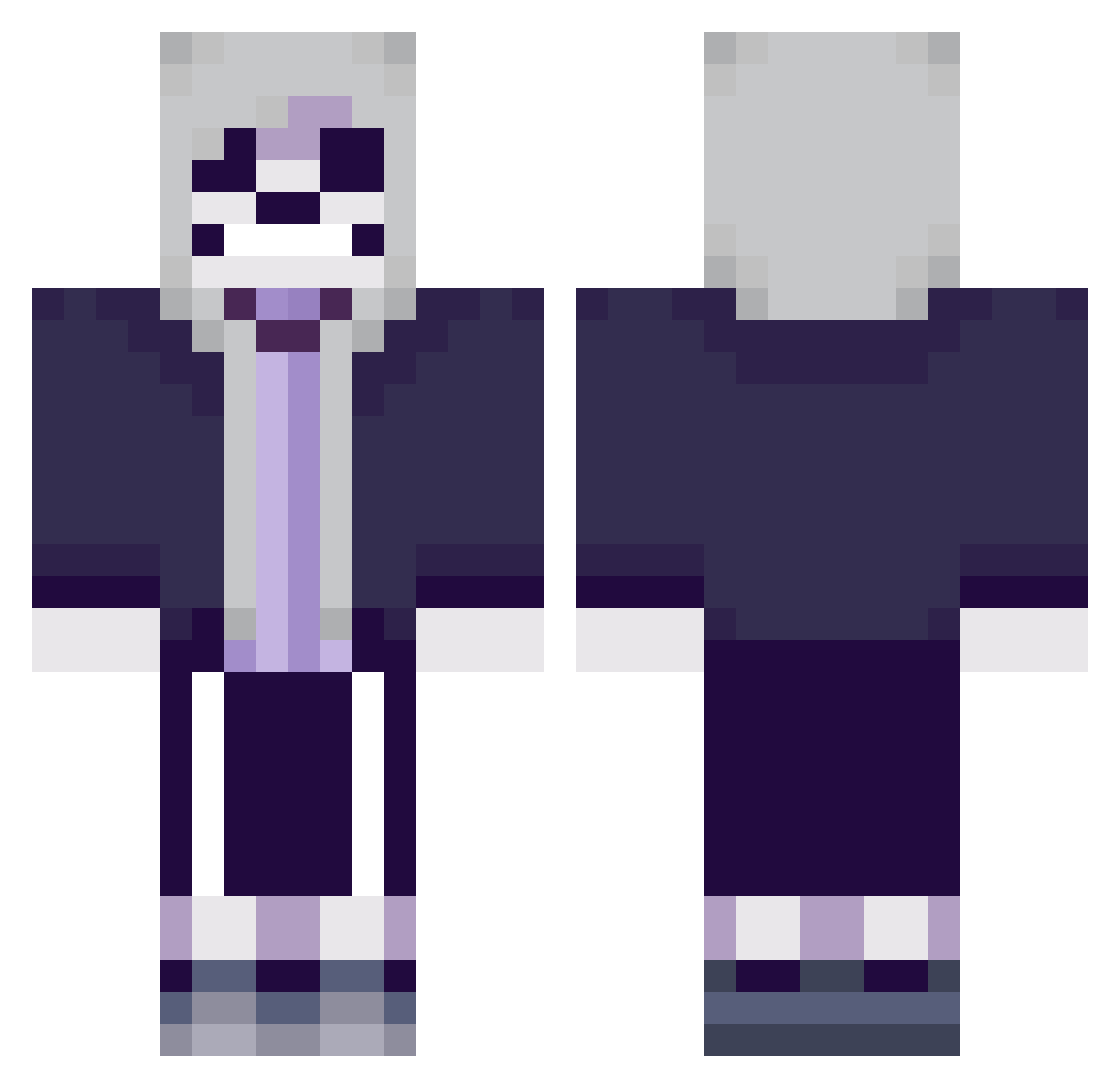 nonobjection Minecraft skin, front and back view