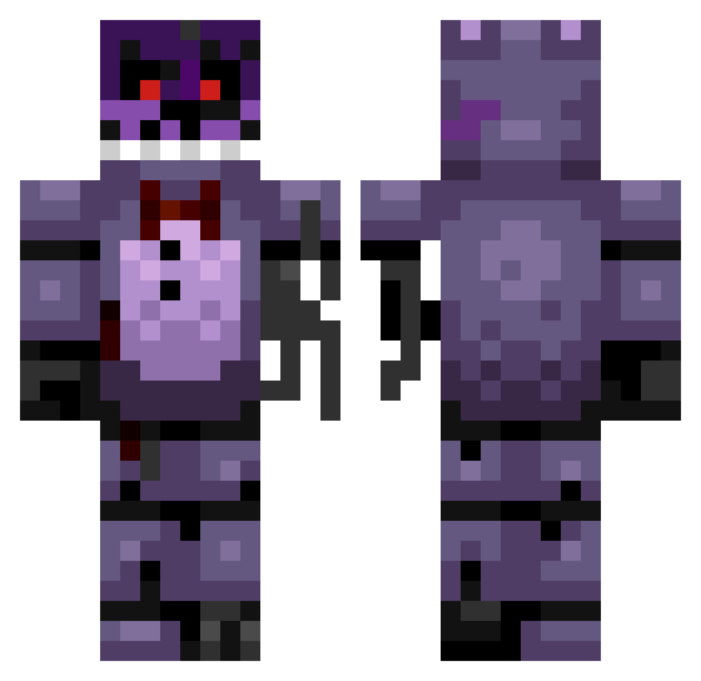 Scrxpt Minecraft skin, front and back view