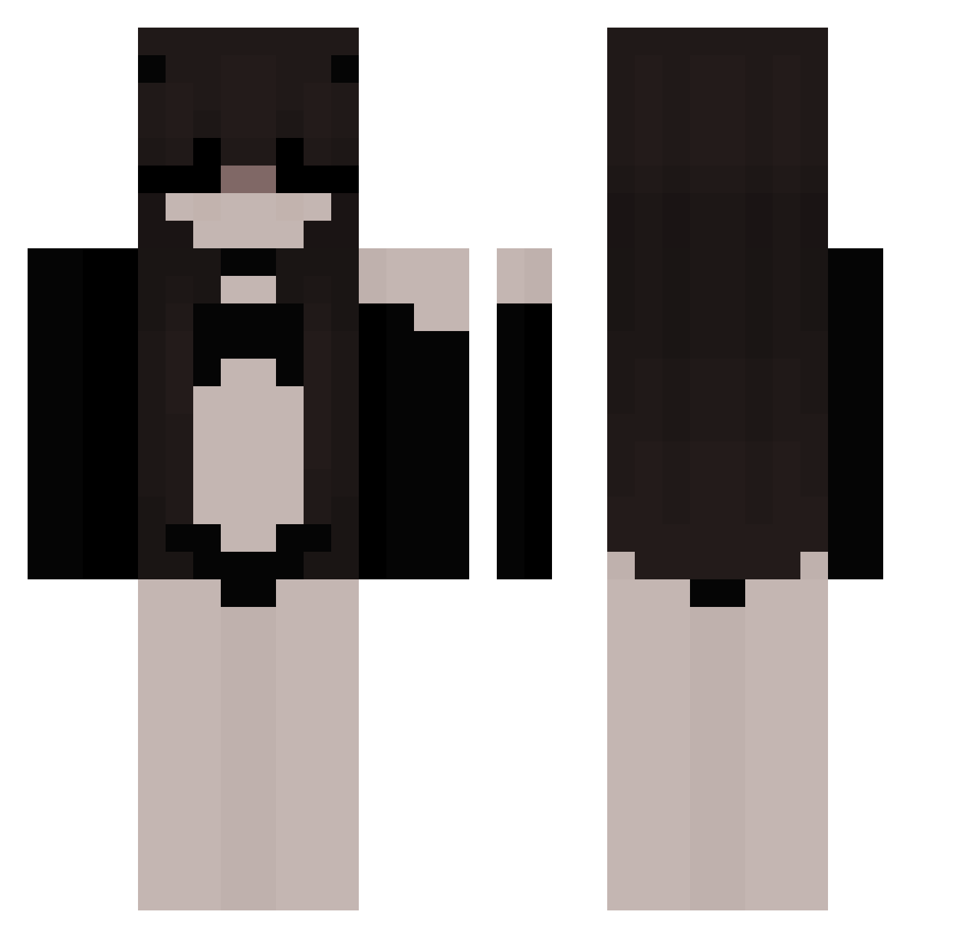 Largest Minecraft skin, front and back view