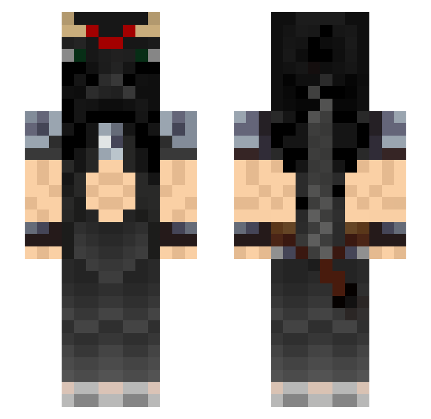 MeInTheUniverse Minecraft skin, front and back view