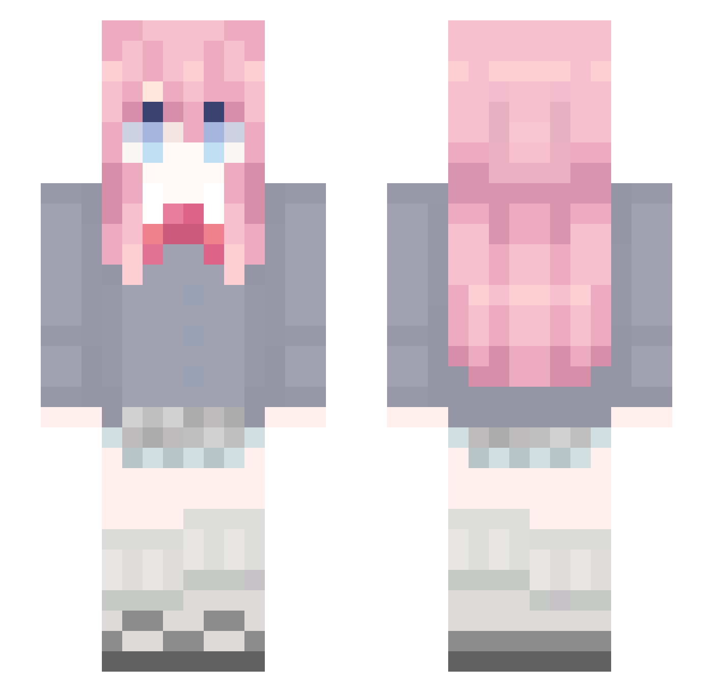 wseese Minecraft skin, front and back view
