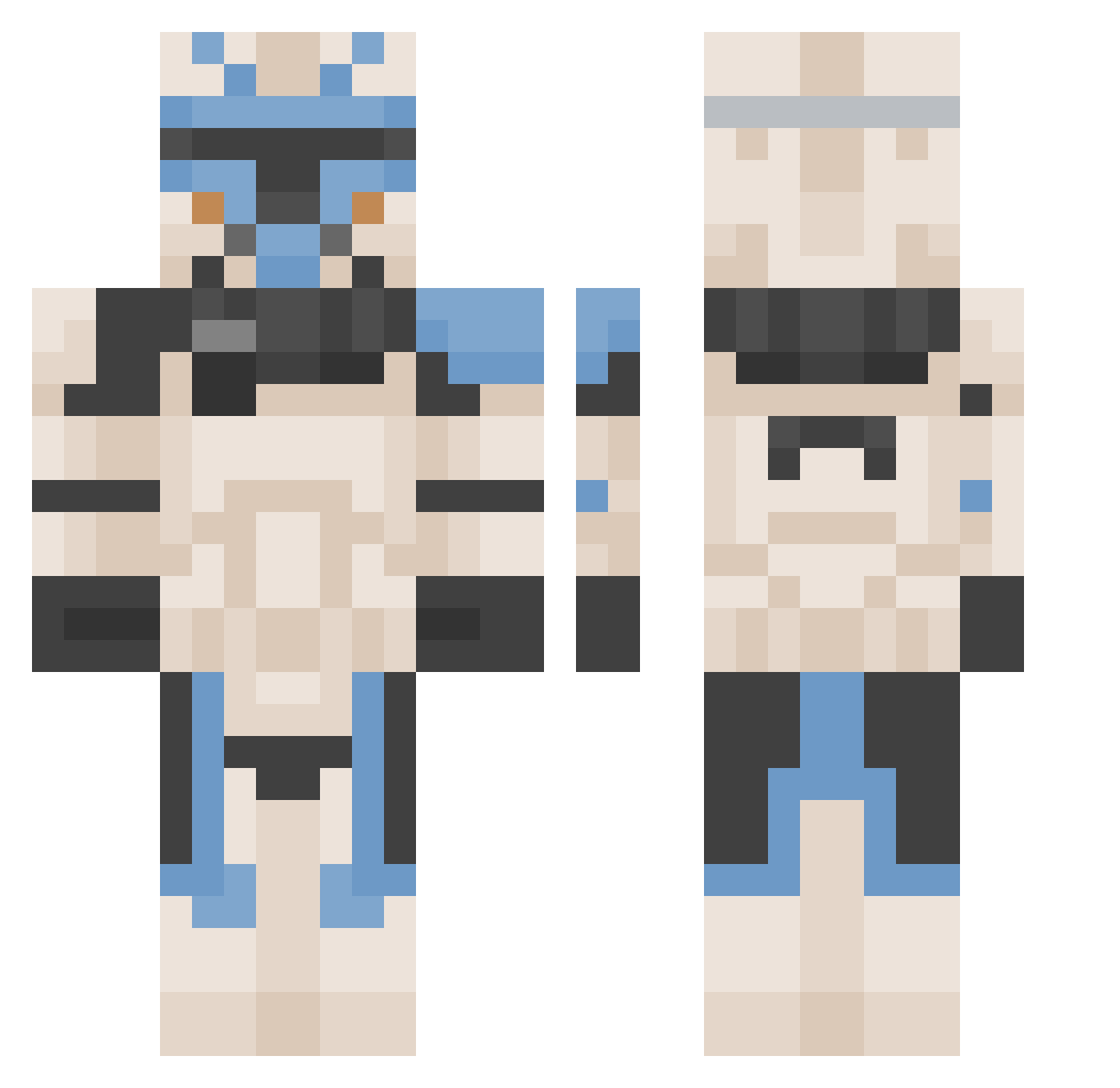 RussianFozzie Minecraft skin, front and back view