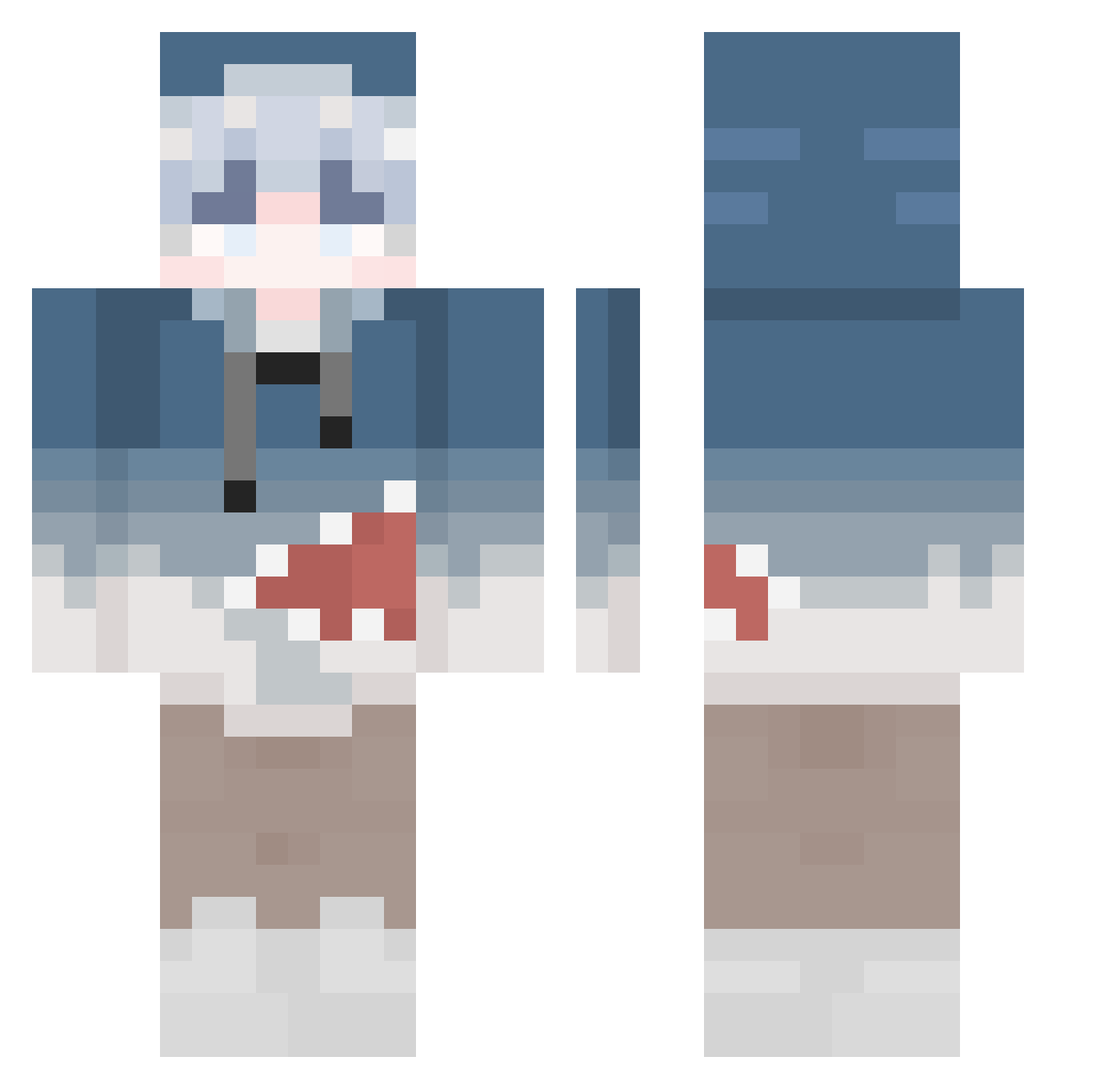 eO3Oe Minecraft skin, front and back view