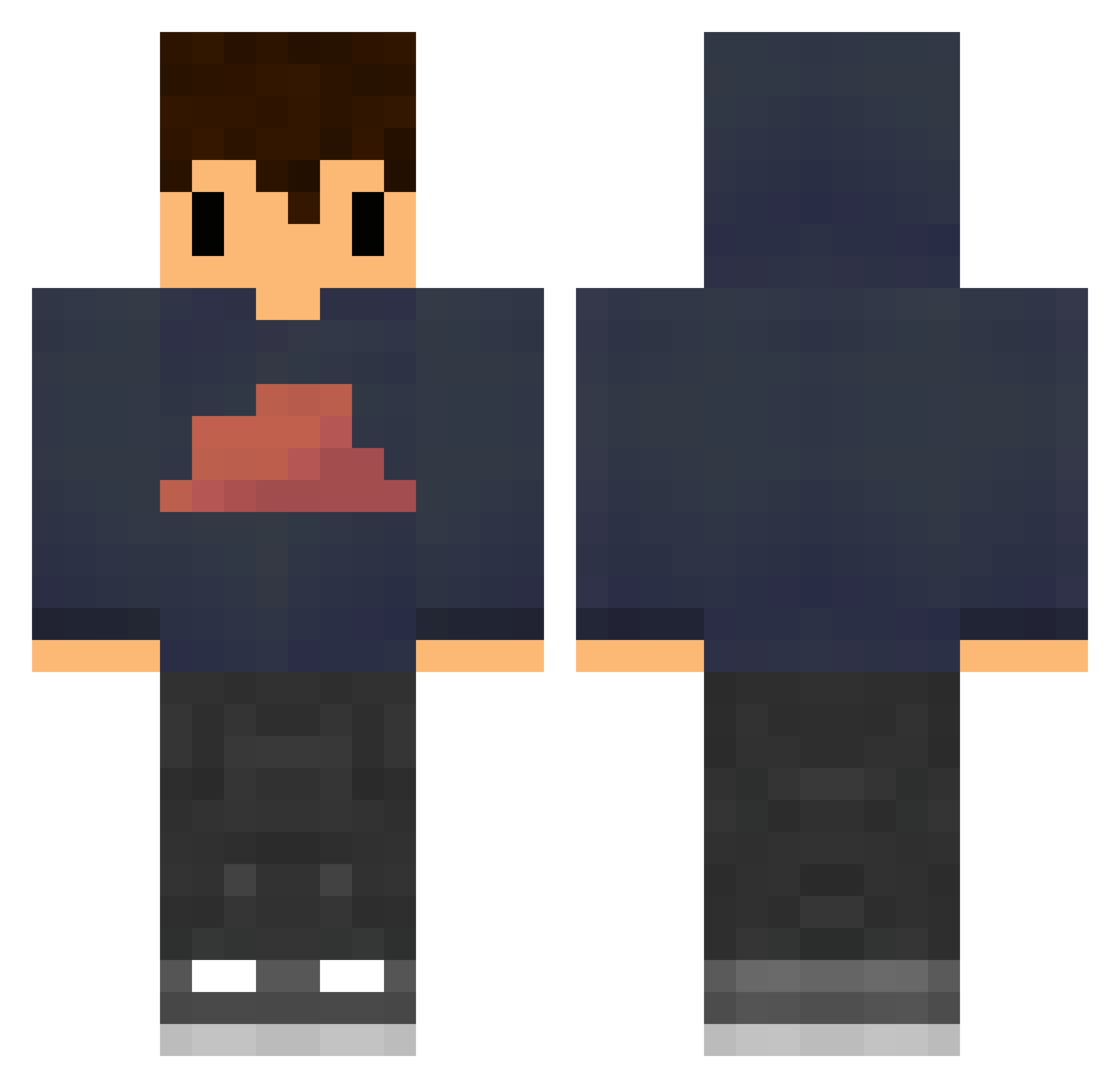 Toast742 Minecraft skin, front and back view