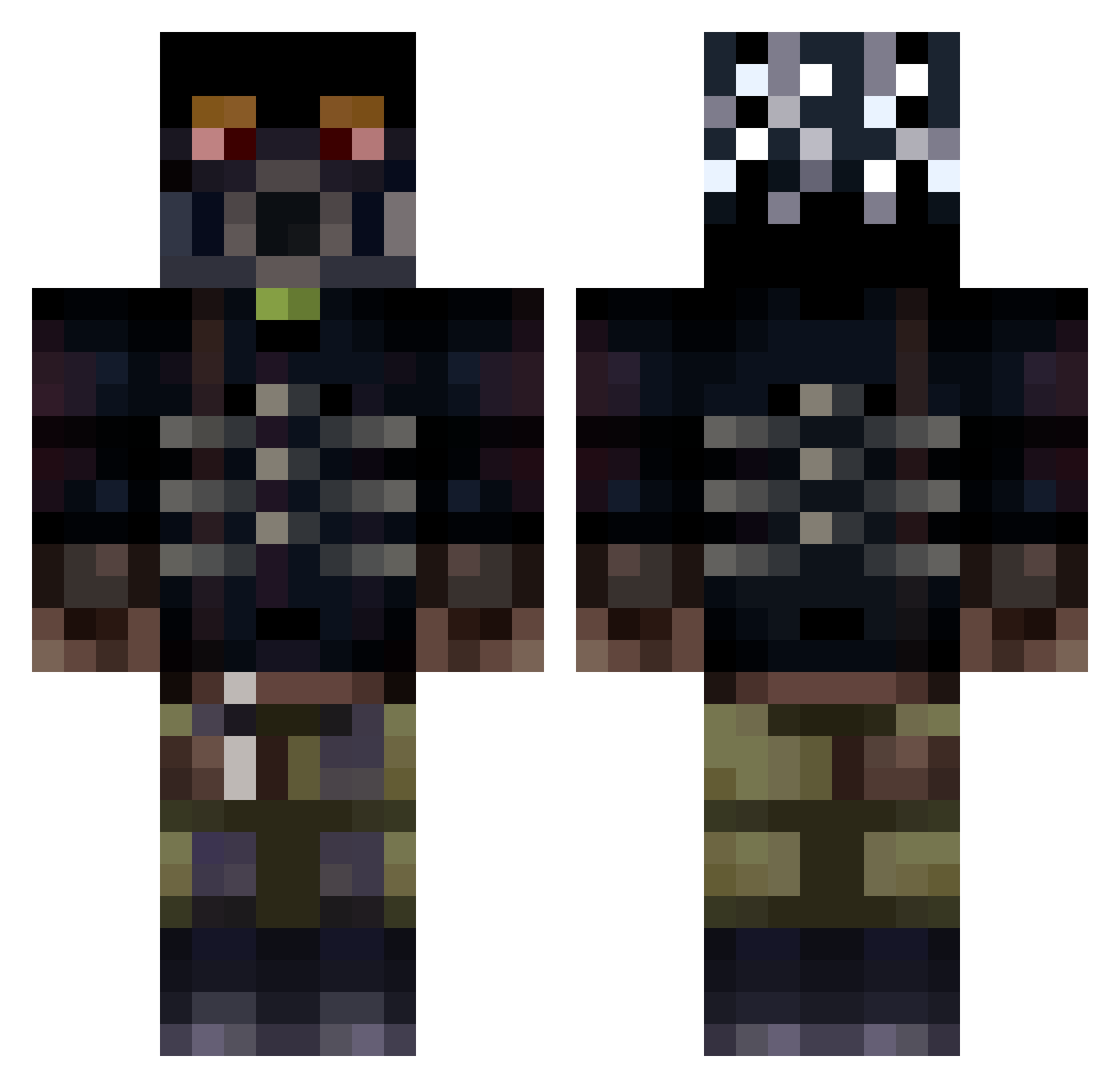 TodaSan Minecraft skin, front and back view