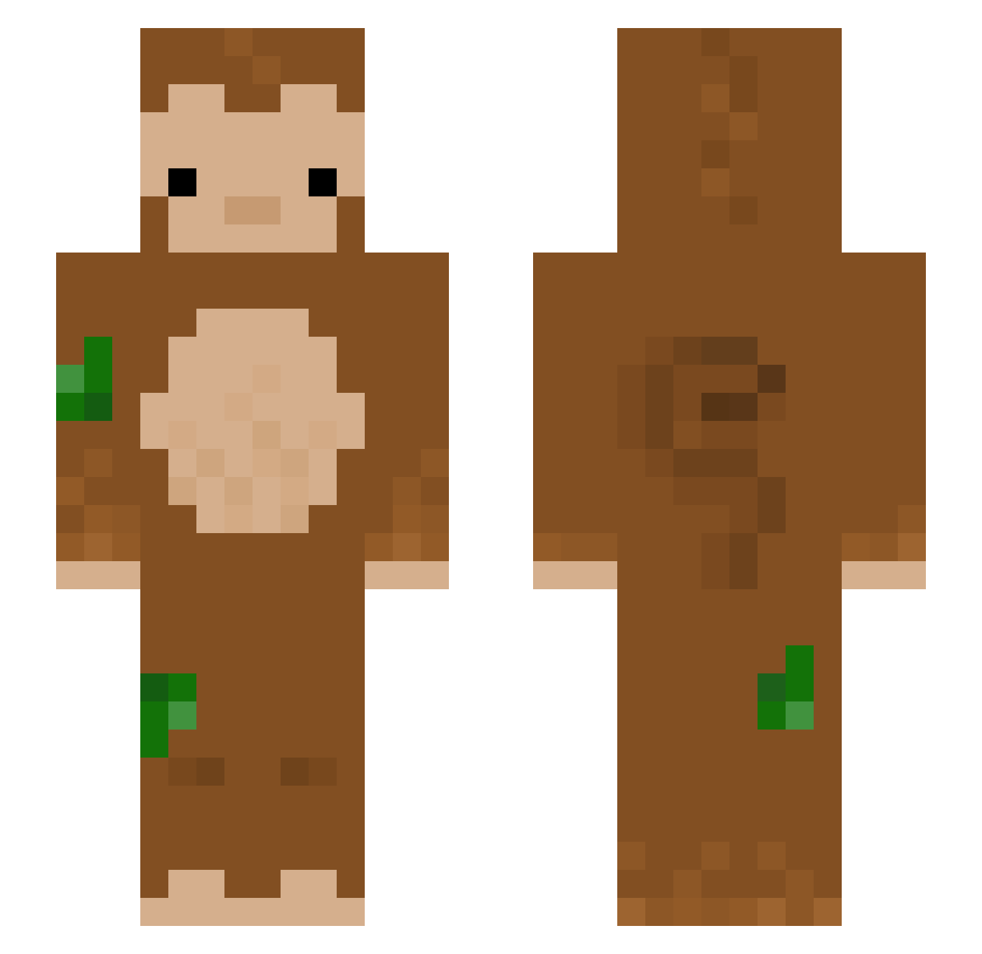 Hxyqt Minecraft skin, front and back view