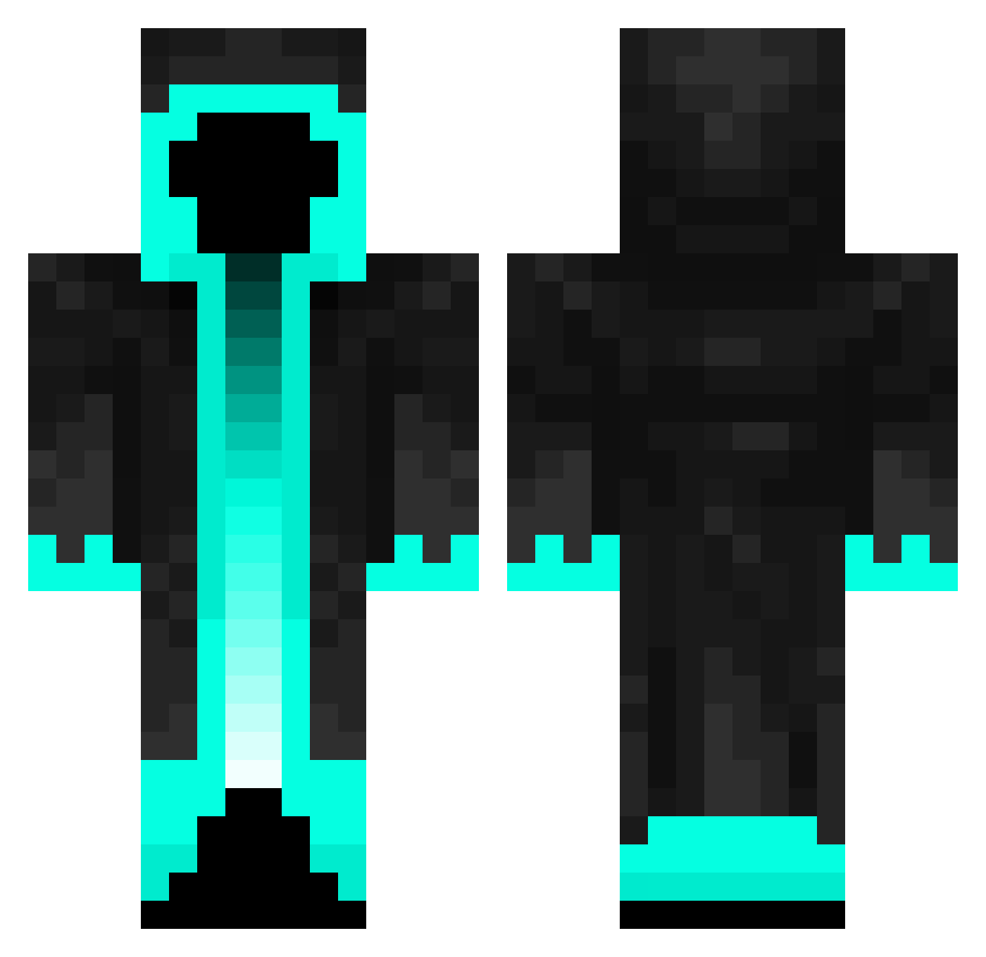 Schimmelpilz Minecraft skin, front and back view