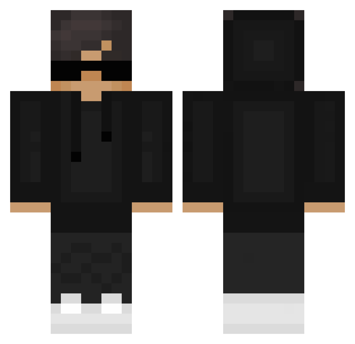 Scrubics Minecraft skin, front and back view