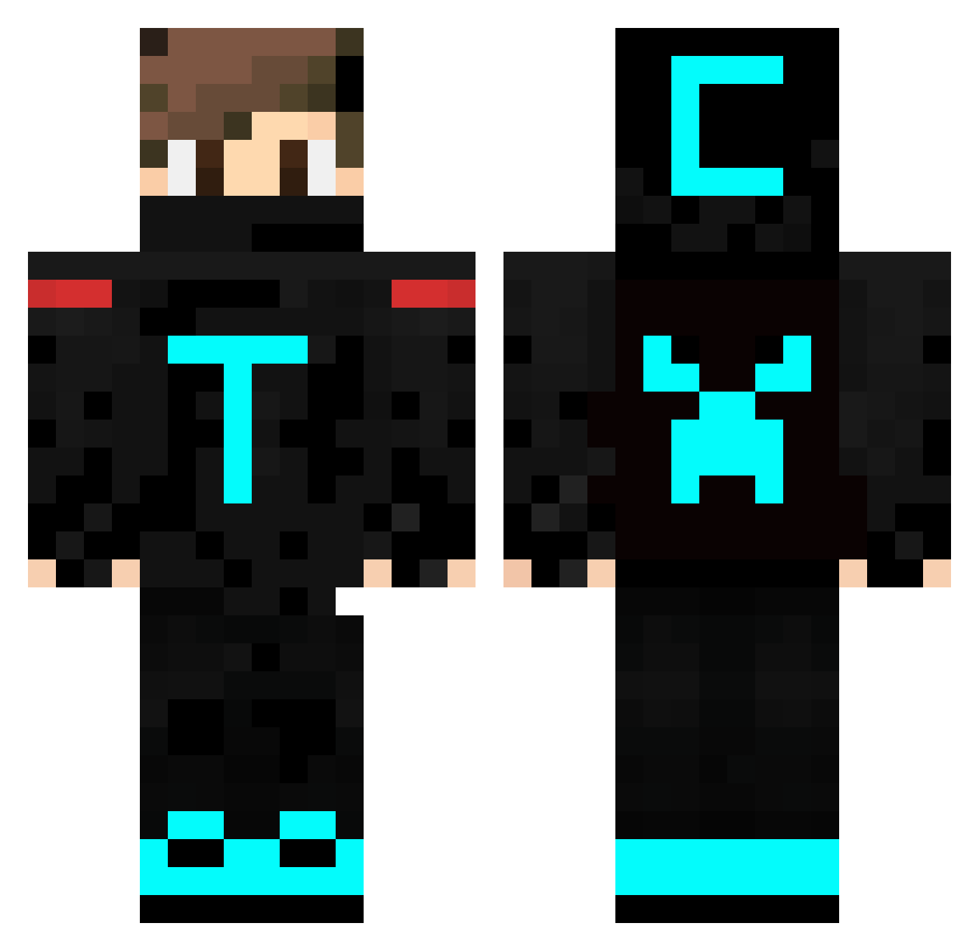 tiwat Minecraft skin, front and back view