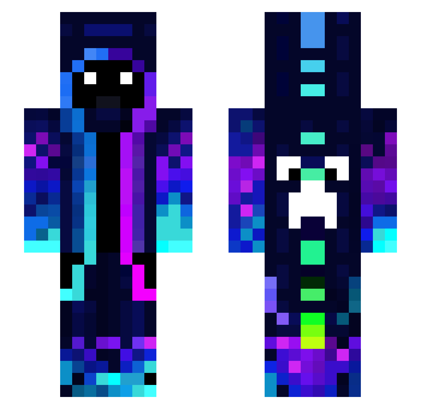 REEEEEexe Minecraft skin, front and back view