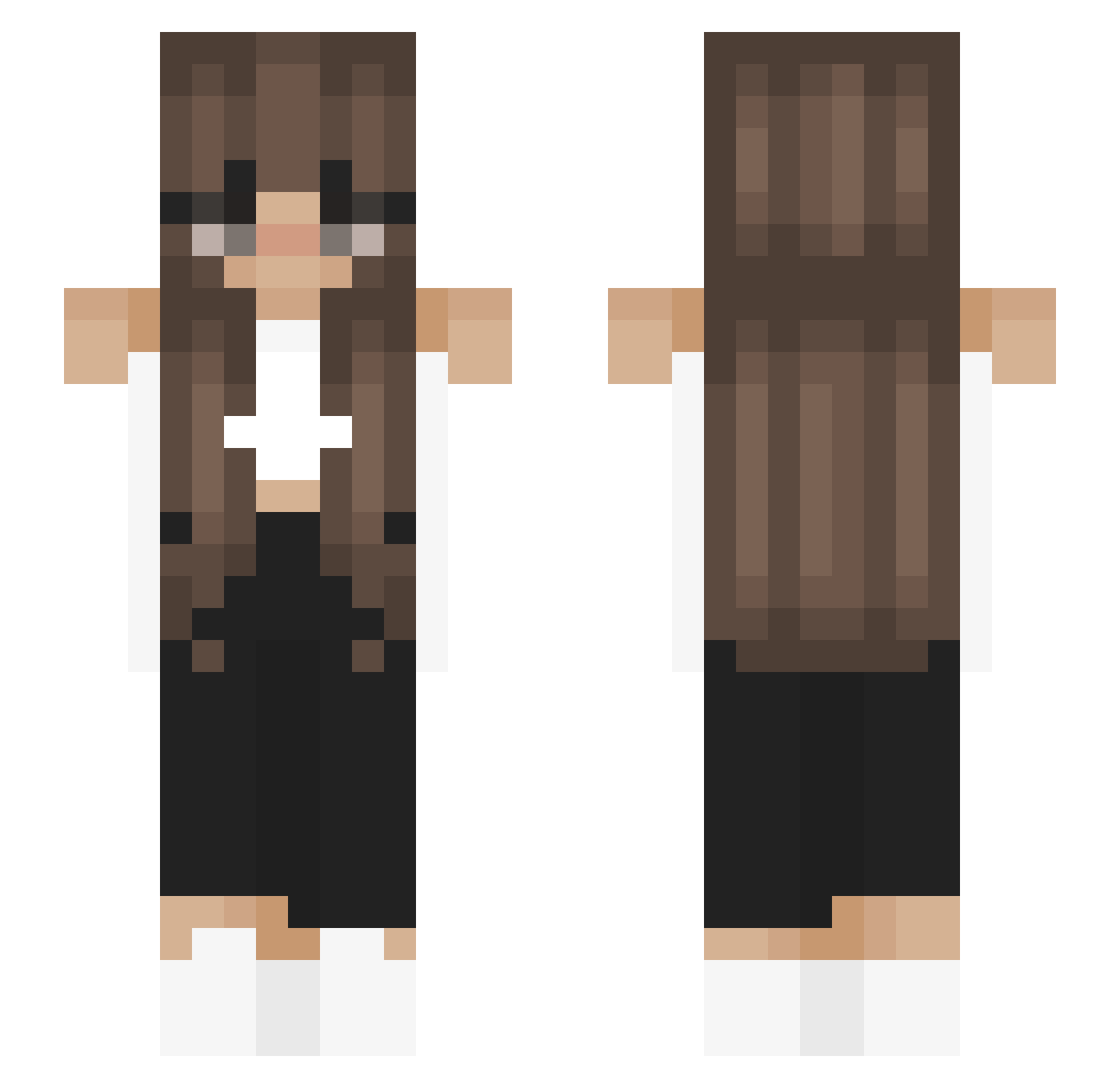 Pola100 Minecraft skin, front and back view
