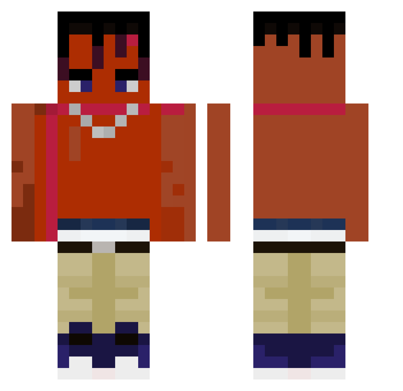 DARE1531 Minecraft skin, front and back view
