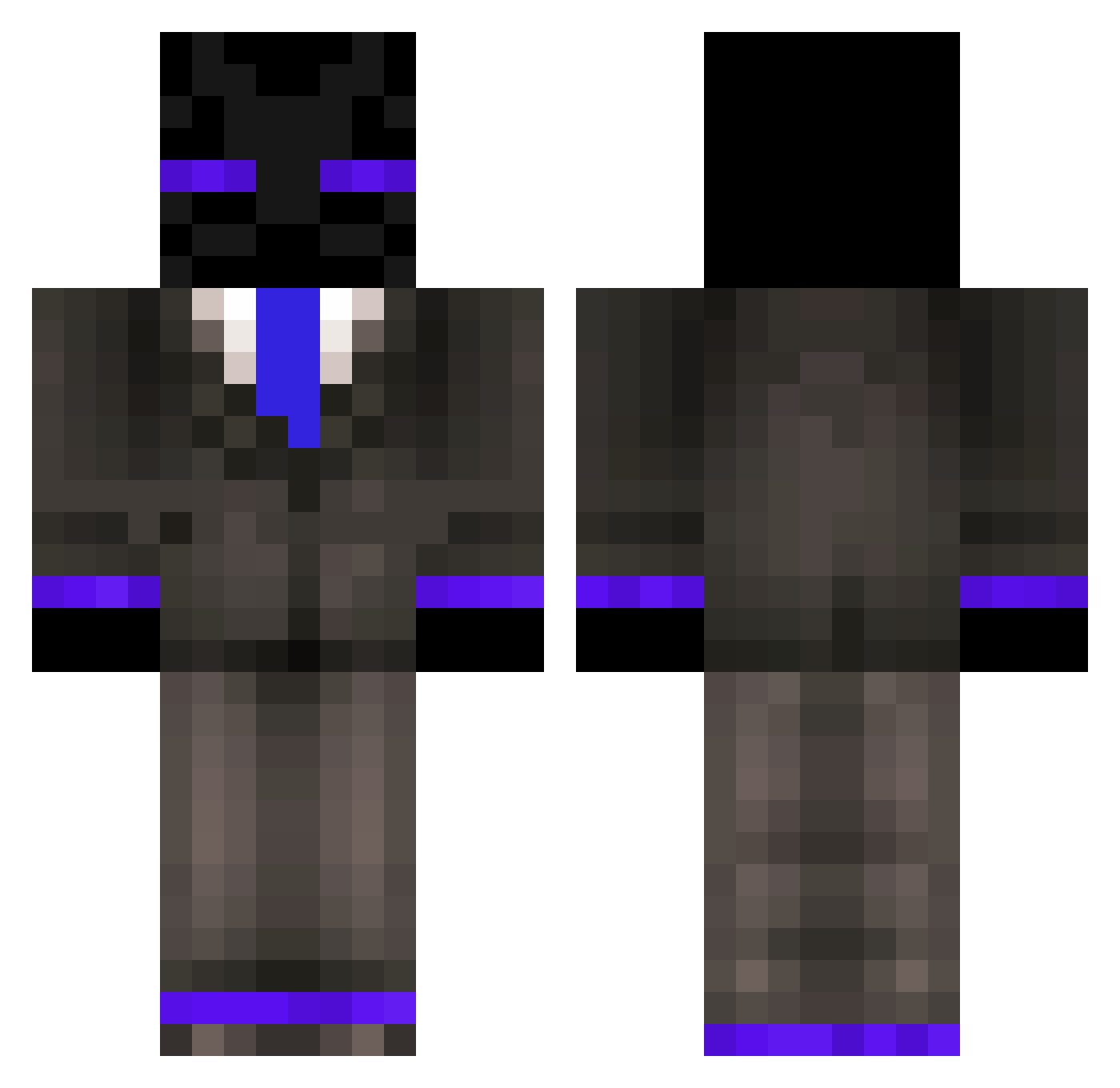 Safasfly Minecraft skin, front and back view