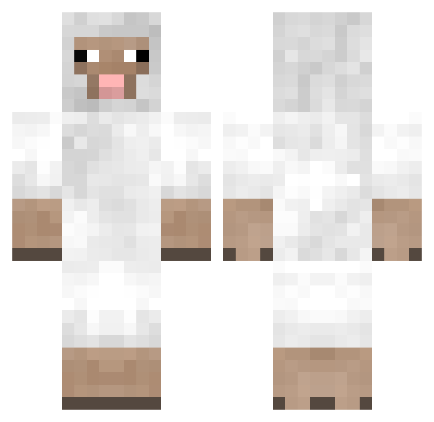 Postforming Minecraft skin, front and back view