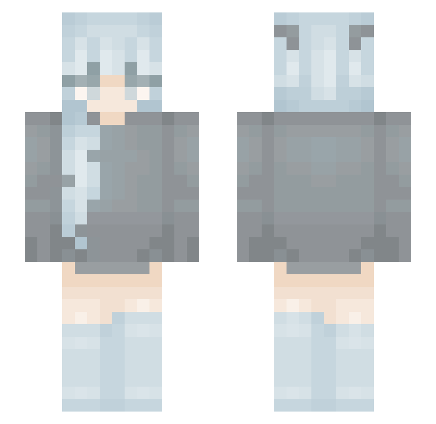 Sisting Minecraft skin, front and back view
