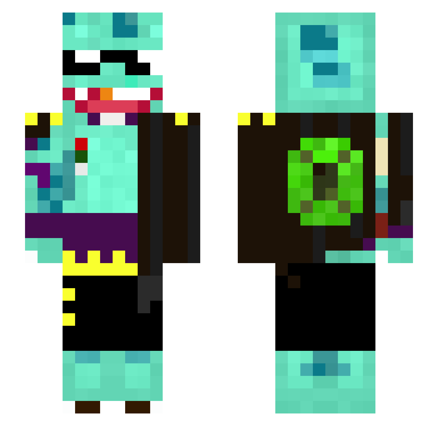 _NeoRich Minecraft skin, front and back view