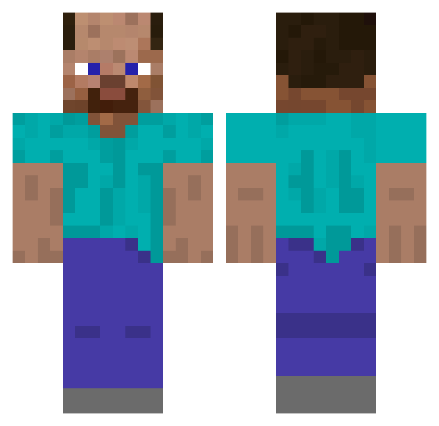 Xtreme_Zip Minecraft skin, front and back view