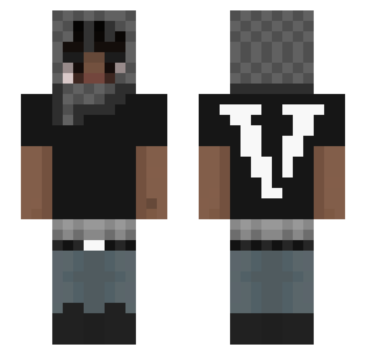 liqm1 Minecraft skin, front and back view