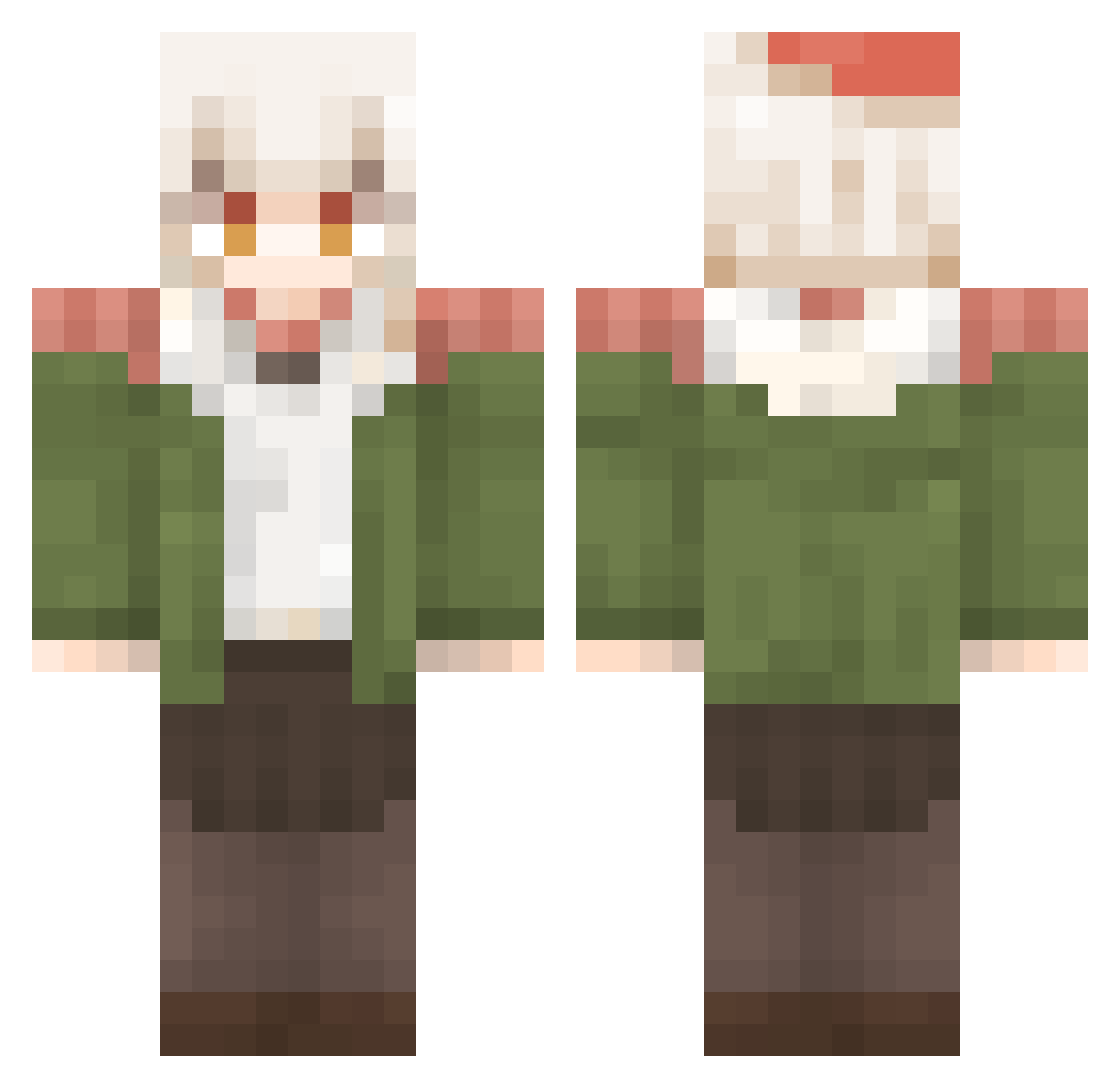 Wuxiaokong Minecraft skin, front and back view