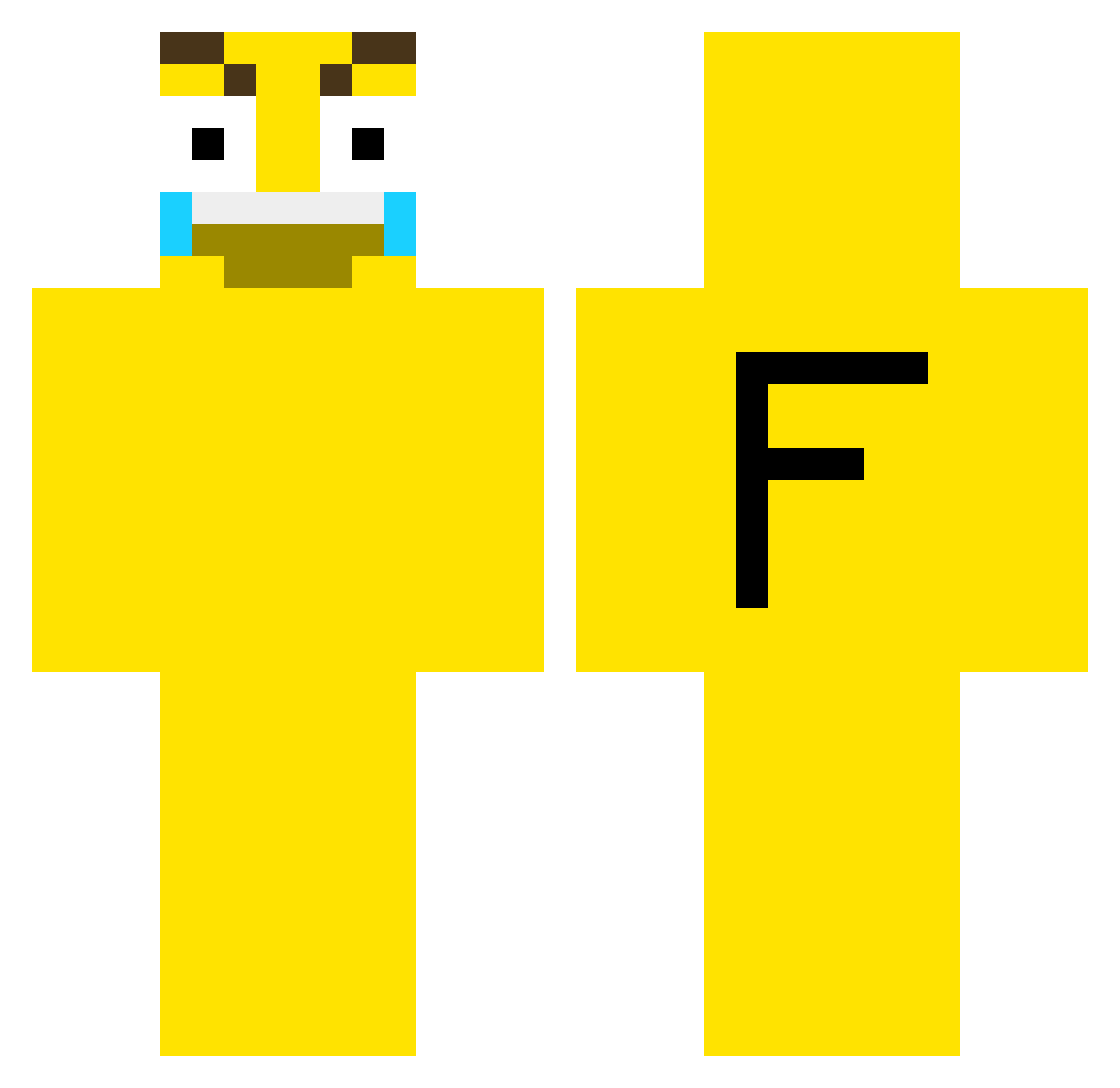 Jxtyn Minecraft skin, front and back view