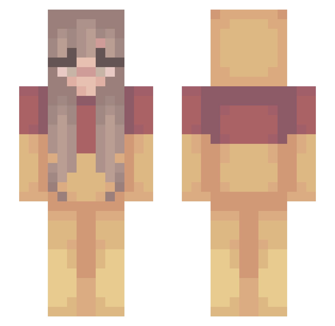 xBollepus Minecraft skin, front and back view