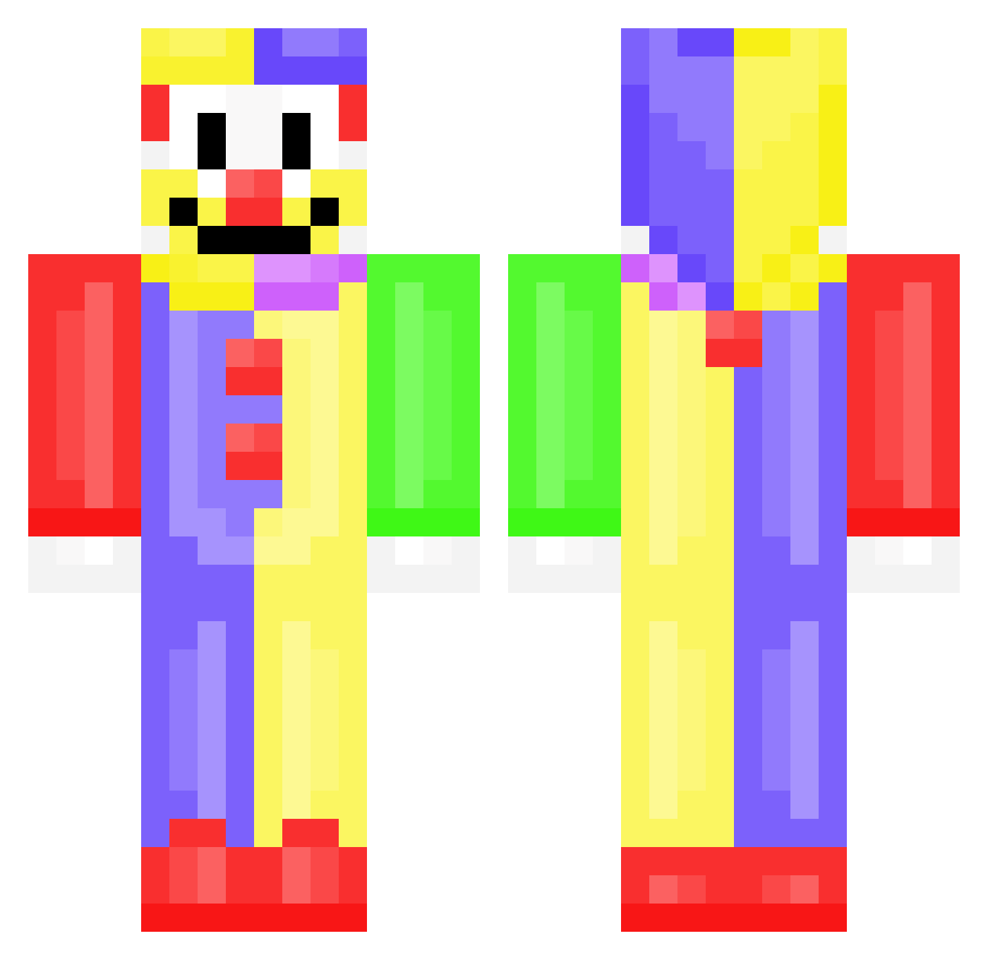Swungg Minecraft skin, front and back view