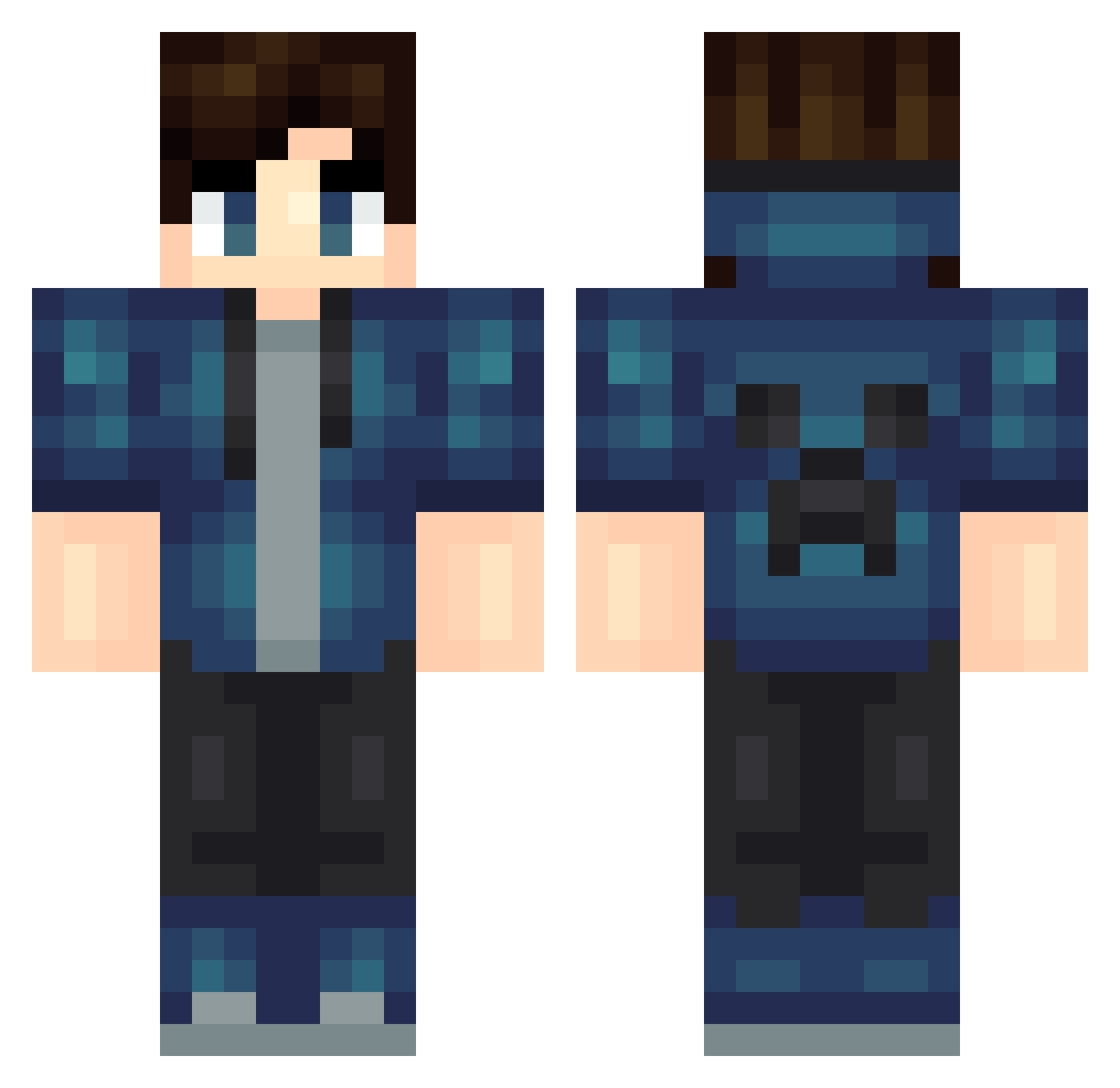 ReIdentification Minecraft skin, front and back view