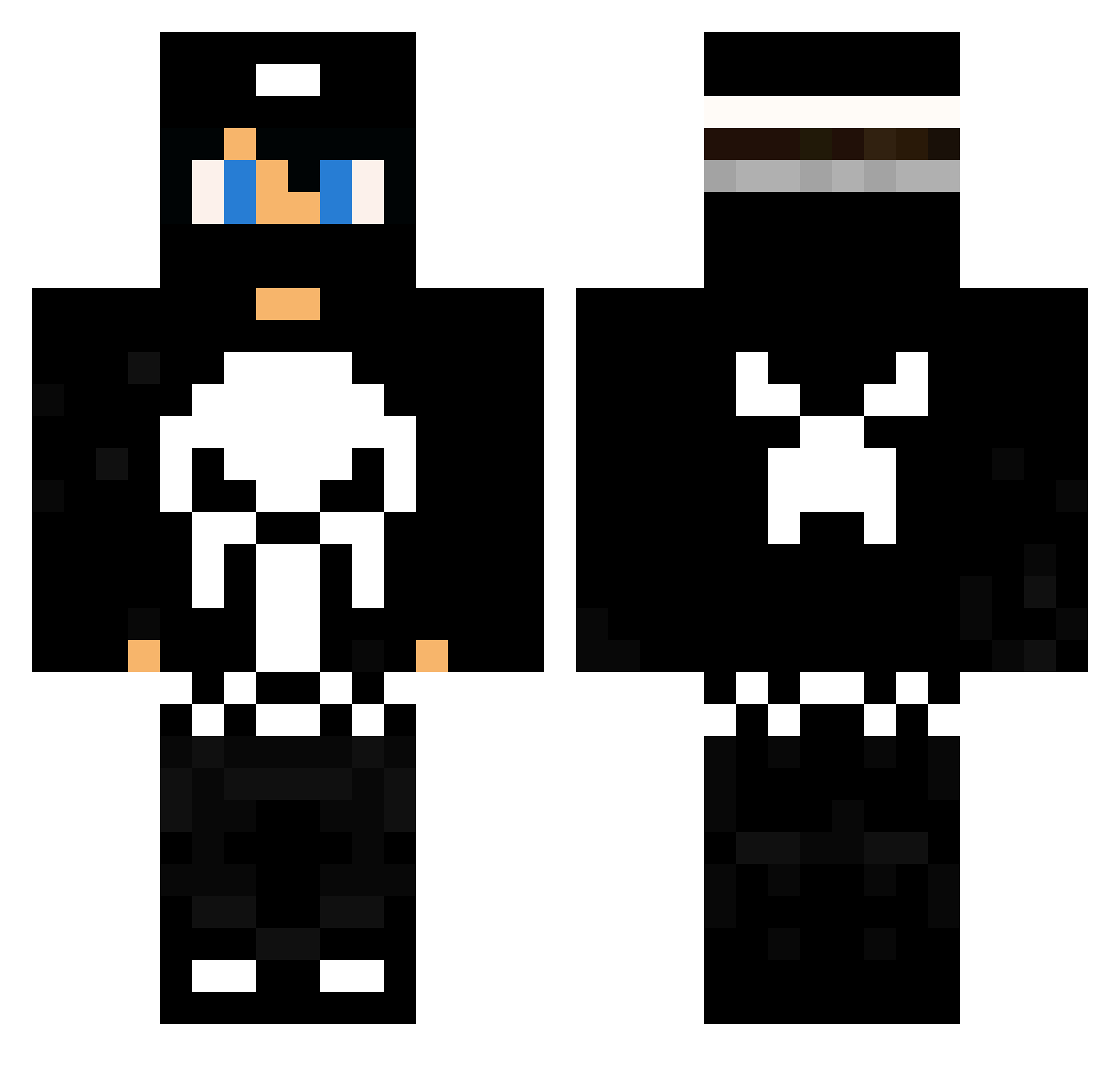 nayoozinho Minecraft skin, front and back view