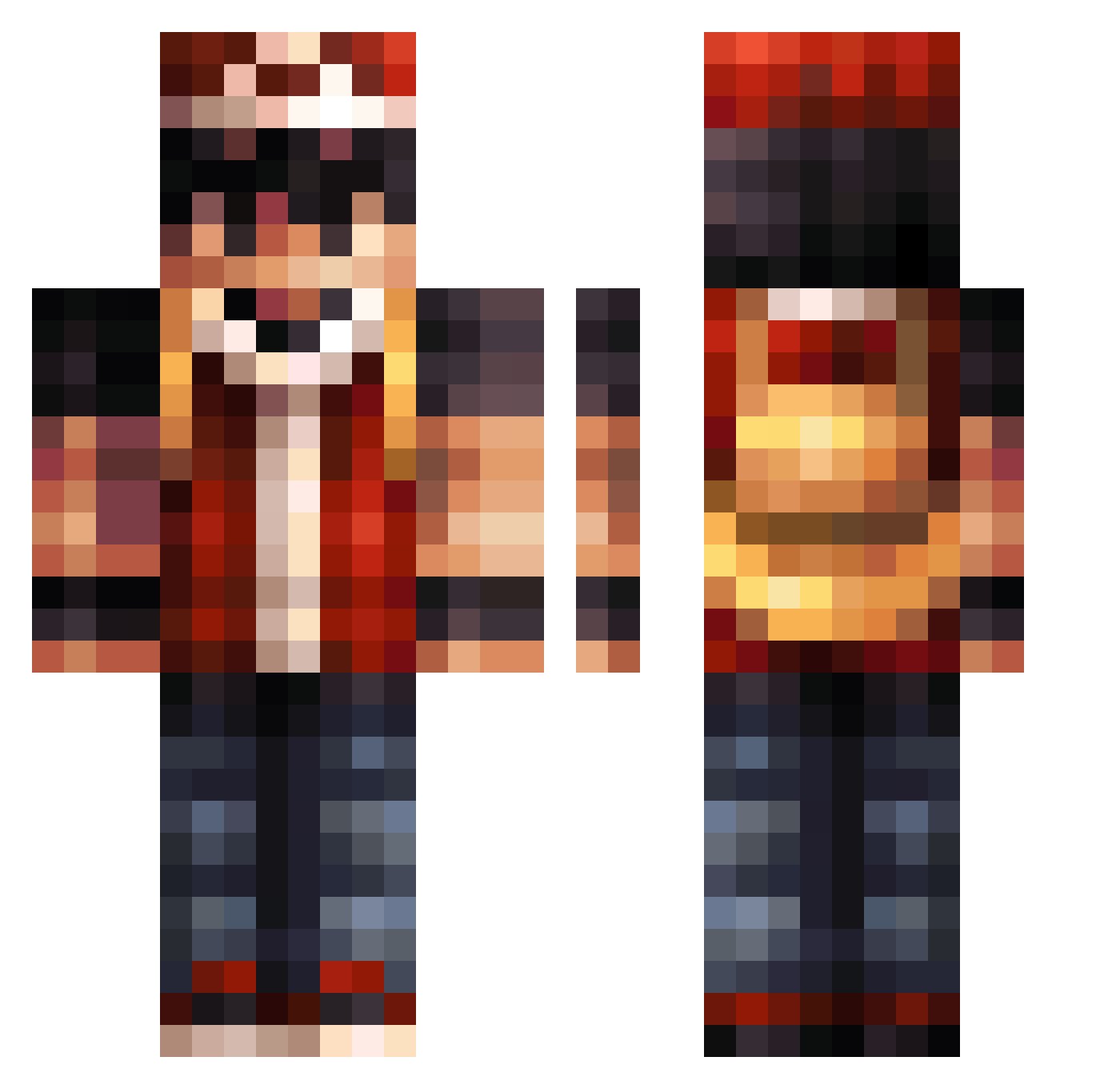 MysteriousAP Minecraft skin, front and back view