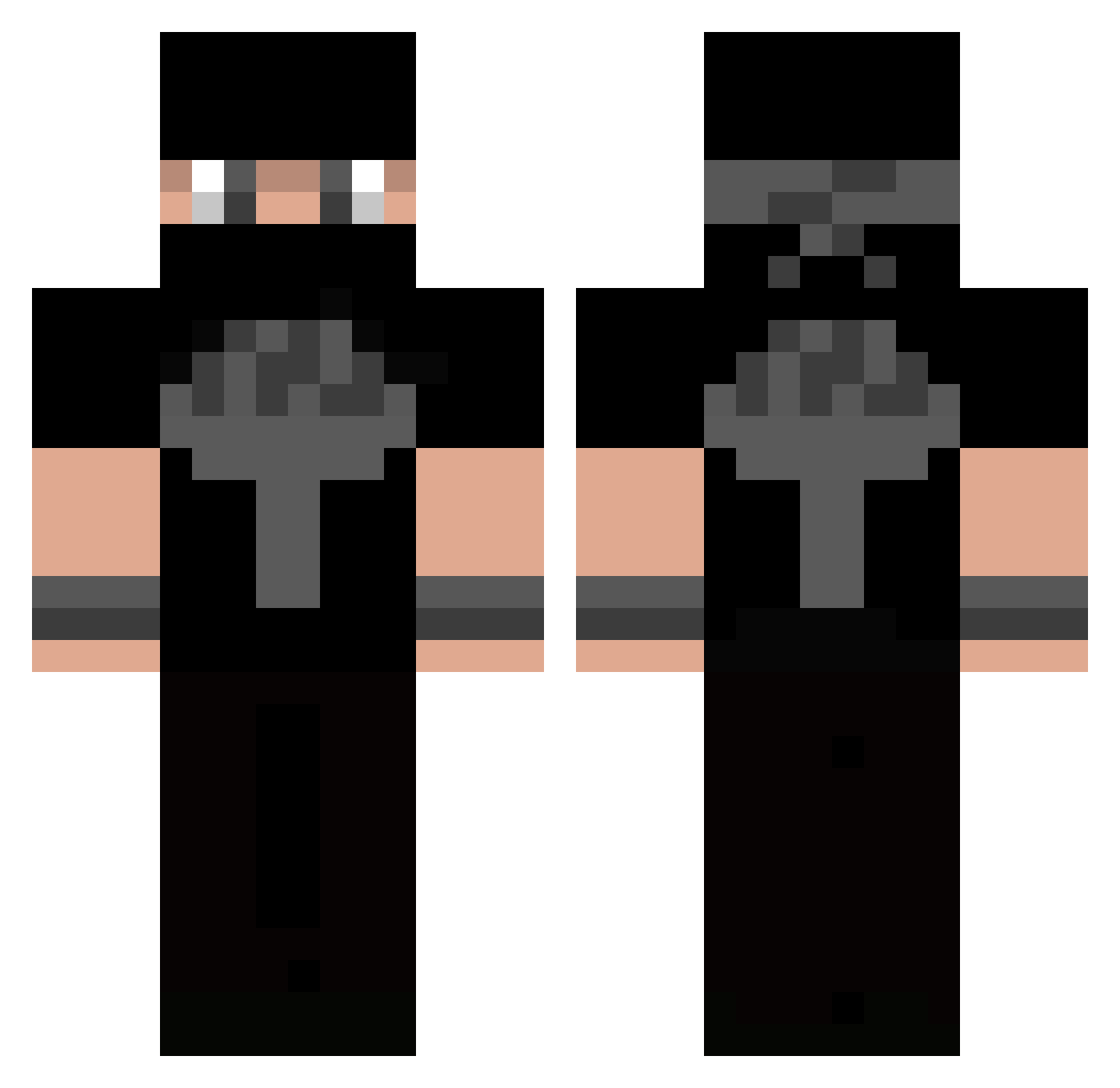 killsam Minecraft skin, front and back view