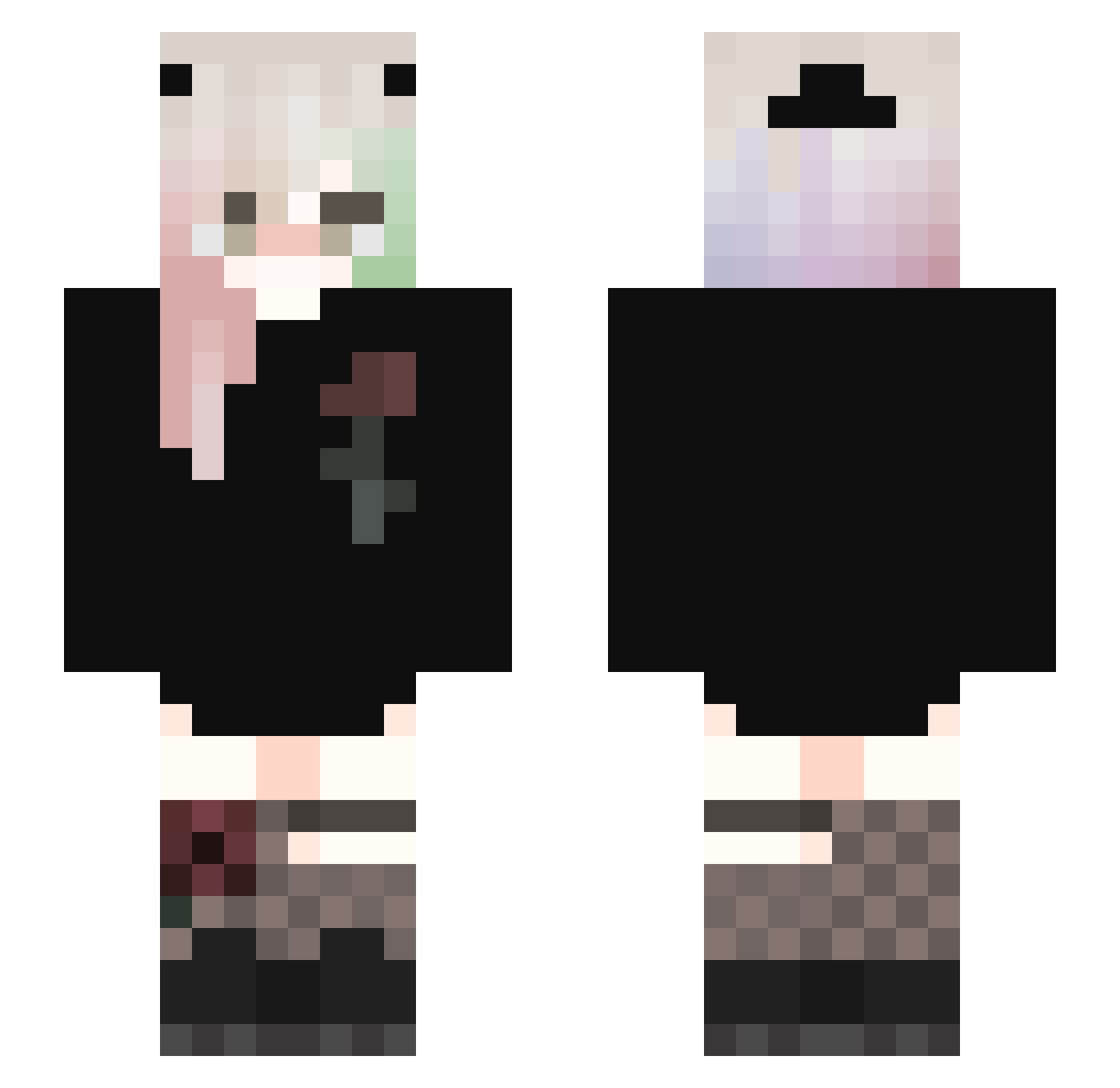 TMR_Kaworu Minecraft skin, front and back view
