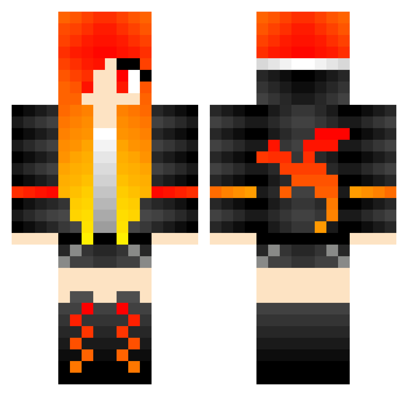 kawaiiopps Minecraft skin, front and back view