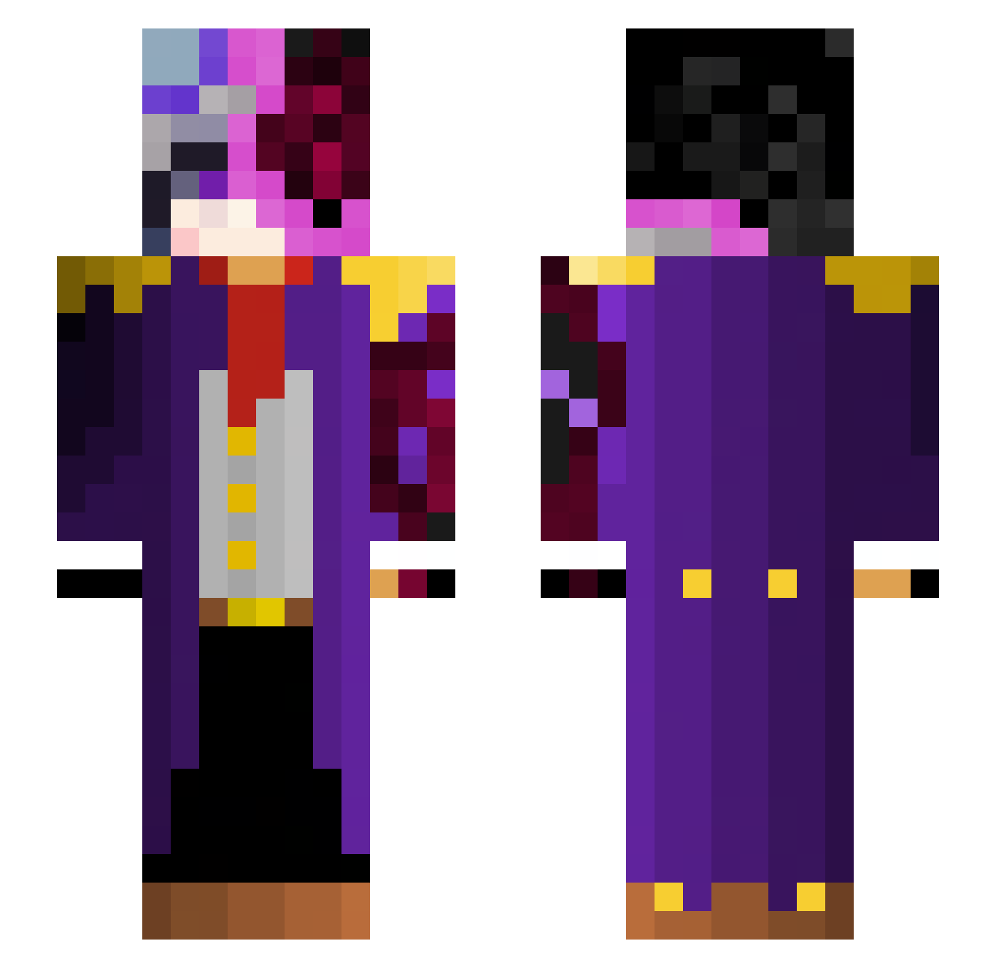 The_Veil_Crossed Minecraft skin, front and back view