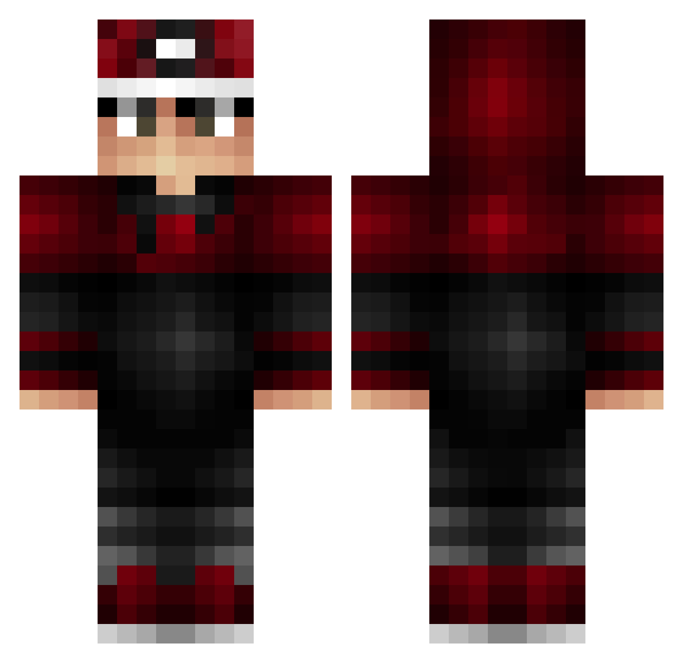 Cr0zex Minecraft skin, front and back view