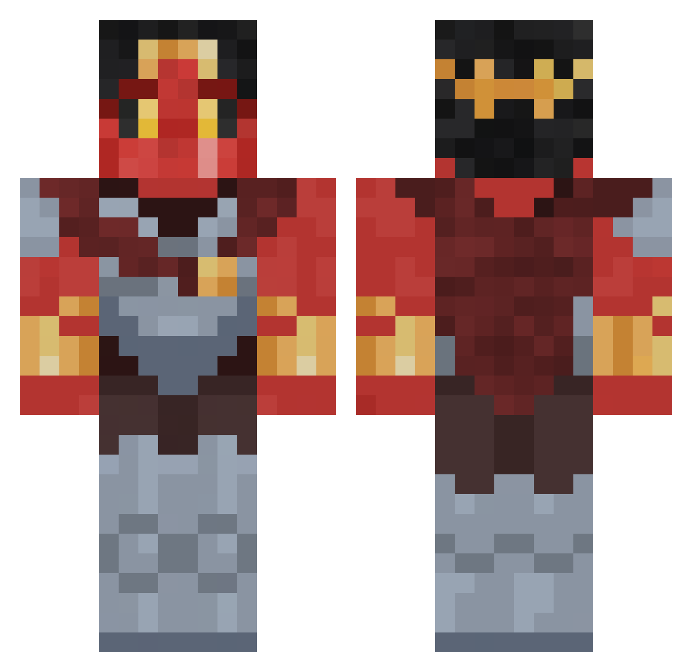Lanxv Minecraft skin, front and back view