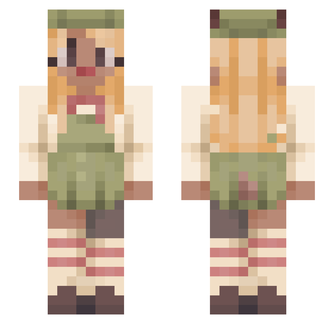 Shizuhh Minecraft skin, front and back view